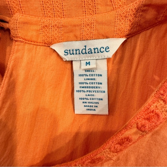 Sundance peach Sleeveless Lace Dress Size Medium 100% Cotton - Picture 3 of 6
